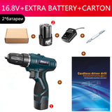 Longyun Rechargeable Lithium Battery cordless Electric Drill bit 12V 16.8V 25V Electric Screwdriver Torque screw gun power tools