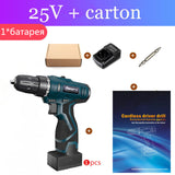 Longyun Rechargeable Lithium Battery cordless Electric Drill bit 12V 16.8V 25V Electric Screwdriver Torque screw gun power tools