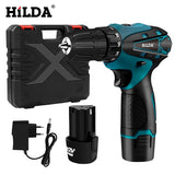 HILDA Electric Drill Cordless Screwdriver Lithium Battery  Mini Drill Cordless Screwdriver Power Tools Cordless Drill