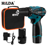 HILDA Electric Drill Cordless Screwdriver Lithium Battery  Mini Drill Cordless Screwdriver Power Tools Cordless Drill