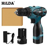 HILDA Electric Drill Cordless Screwdriver Lithium Battery  Mini Drill Cordless Screwdriver Power Tools Cordless Drill