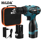 HILDA Electric Drill Cordless Screwdriver Lithium Battery  Mini Drill Cordless Screwdriver Power Tools Cordless Drill