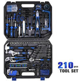 Prostormer 210 Pcs DIY Household Woodworking Hand Tools Set Kit With Car Repair Socket Wrench Screwdriver Tool with Storage Tool