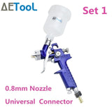 AETool 0.8/1.0mm Nozzle Professional HVLP Spray Guns Sprayer Paint Airbrush Mini Spray Gun for Painting Cars Aerograph Tool