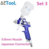 AETool 0.8/1.0mm Nozzle Professional HVLP Spray Guns Sprayer Paint Airbrush Mini Spray Gun for Painting Cars Aerograph Tool