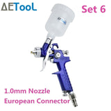 AETool 0.8/1.0mm Nozzle Professional HVLP Spray Guns Sprayer Paint Airbrush Mini Spray Gun for Painting Cars Aerograph Tool