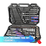 WORKPRO 123PC Mixed Tool Set Mechanics Tool Set Ratchet Spanner Wrench Socket Set 2019 New Design