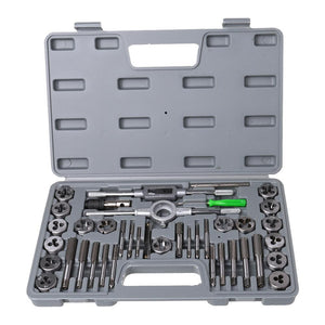 40Pcs Tap Die Set Hand Thread Plug Taps Hand Threading Tool Screw Thread Wrench Dies Kit With Storage Case