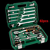 New General Household Car AUTO Repair Tool Kit with Plastic Toolbox Storage Case Socket Ratchet Wrench Screwdriver Hand Tool Set