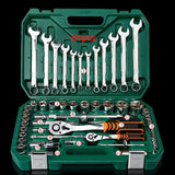 New General Household Car AUTO Repair Tool Kit with Plastic Toolbox Storage Case Socket Ratchet Wrench Screwdriver Hand Tool Set