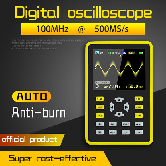 FNIRSI-5012H 2.4-inch  Screen Digital Oscilloscope 500MS/s Sampling Rate 100MHz Analog Bandwidth Support Waveform Storage