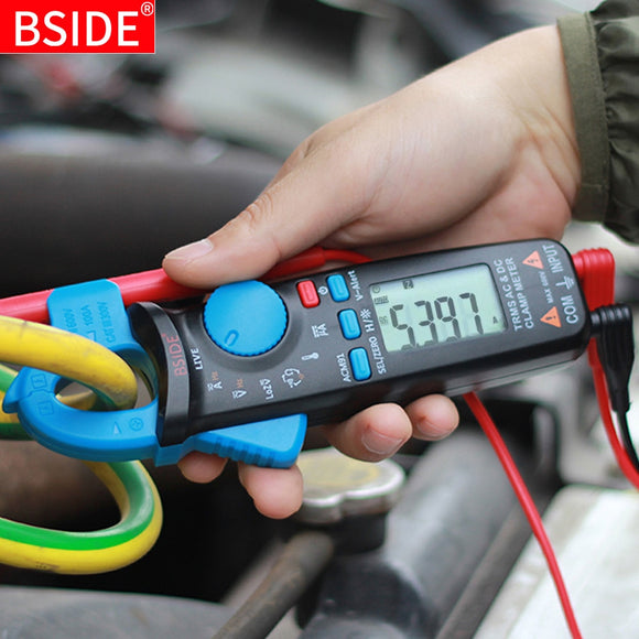 Mini Digital Clamp Meters BSIDE ACM Series True RMS DC AC Current Voltage Ohm Temp Capacitance Hz NCV Tester Ammeter Multimeter