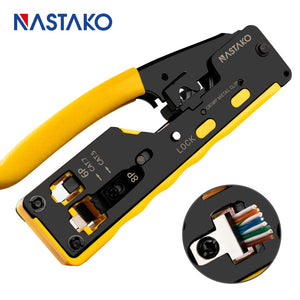 All in one EZ RJ45 Tool Network Crimper Cable Crimping Tools for RJ45 Cat7 Cat6 Cat5 RJ11 RJ12 Modular Plugs Metal Clips Pliers