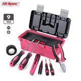 Hi-Spec 60 Pieces Pink Hand Tool Set Kit 12V Electric Screwdriver Li-ion Battery Gril Lady Women Household Power Tool Set