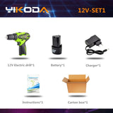 YIKODA 12V Electric Screwdriver Lithium Battery Rechargeable Parafusadeira Furadeira Multi-function Cordless Drill Power Tools