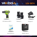 YIKODA 12V Electric Screwdriver Lithium Battery Rechargeable Parafusadeira Furadeira Multi-function Cordless Drill Power Tools