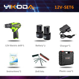 YIKODA 12V Electric Screwdriver Lithium Battery Rechargeable Parafusadeira Furadeira Multi-function Cordless Drill Power Tools