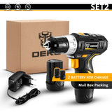 DEKO GCD12DU3 12V Max Electric Screwdriver Cordless Drill Mini Wireless Power Driver DC Lithium-Ion Battery 3/8-Inch 2-Speed