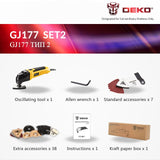 DEKO 110V/220V Variable Speed Electric Multifunction Oscillating Tool Kit Multi-Tool Power Tool Electric Trimmer Saw Accessories