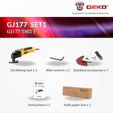 DEKO 110V/220V Variable Speed Electric Multifunction Oscillating Tool Kit Multi-Tool Power Tool Electric Trimmer Saw Accessories