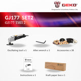 DEKO 110V/220V Variable Speed Electric Multifunction Oscillating Tool Kit Multi-Tool Power Tool Electric Trimmer Saw Accessories