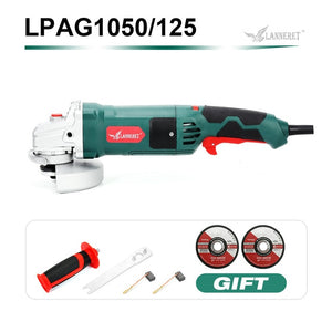 LANNERET Electric Angle Grinder 1050W 125mm Variable Speed 3000-10500RPM Toolless Guard for Cutting Grinding Metal or Stone Work