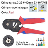 Tubular Terminal Crimper 6-6 0.25-6mm 23-10AWG & 10SA 0.25-10mm 23-7AWG Electrical Crimping Pliers Hand Tools Set HSC8 6-4