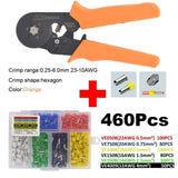 Tubular Terminal Crimper 6-6 0.25-6mm 23-10AWG & 10SA 0.25-10mm 23-7AWG Electrical Crimping Pliers Hand Tools Set HSC8 6-4