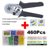 Tubular Terminal Crimper 6-6 0.25-6mm 23-10AWG & 10SA 0.25-10mm 23-7AWG Electrical Crimping Pliers Hand Tools Set HSC8 6-4