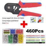 Tubular Terminal Crimper 6-6 0.25-6mm 23-10AWG & 10SA 0.25-10mm 23-7AWG Electrical Crimping Pliers Hand Tools Set HSC8 6-4