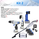 NEWONE/Keinso 12V 6-Tool Lithium Cordless Combo Kit,  Angle Grinder Electric Drill LED Light Vacuum Cleaner Electric Saw