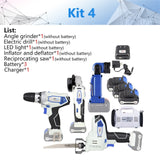 NEWONE/Keinso 12V 6-Tool Lithium Cordless Combo Kit,  Angle Grinder Electric Drill LED Light Vacuum Cleaner Electric Saw