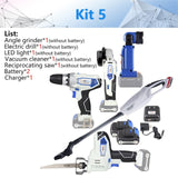 NEWONE/Keinso 12V 6-Tool Lithium Cordless Combo Kit,  Angle Grinder Electric Drill LED Light Vacuum Cleaner Electric Saw