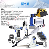 NEWONE/Keinso 12V 6-Tool Lithium Cordless Combo Kit,  Angle Grinder Electric Drill LED Light Vacuum Cleaner Electric Saw