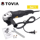 TOVIA 125mm Angle Grinder 950W Grinding Machine Cut Wood Metal Stone M14 Grinder Variable Speed 3000-10500RPM Grinder 220V