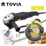 TOVIA 125mm Angle Grinder 950W Grinding Machine Cut Wood Metal Stone M14 Grinder Variable Speed 3000-10500RPM Grinder 220V