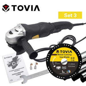 TOVIA 125mm Angle Grinder 950W Grinding Machine Cut Wood Metal Stone M14 Grinder Variable Speed 3000-10500RPM Grinder 220V