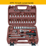 46pcs1/4" Car Motorcycle Repair Tool Ratchet Wrench Set Drive Socket Spanner Kit  Batch Head Screwdriver  Socket Set DIY Toos