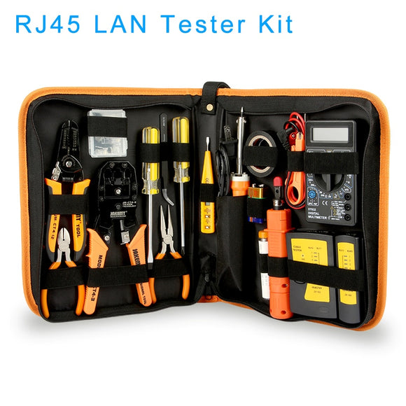 RJ45 LAN Tester Networking Repair Tool Kit RJ45 RJ11 RJ12 Network Cable Tracker Plier Crimp Crimper Plug Clamp PC Drop Shipping