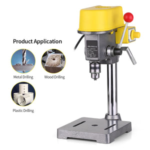 Mini Bench Drill Press 450W 220V Bench Drilling Machine Variable Speed Drilling Chuck 1-10mm For DIY Wood Metal Electric Tools