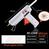 40W-150 Hot Melt Glue Gun with Industrial Glue Stick  Mini Electric Heat Exchanger Tool