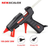 NEWACALOX EU/US 30W High Temp Heater 110V-240V Mini Hot Melt Glue Gun with 20pc 7mm Glue Sticks DIY Repair Heat Tool Mini Guns