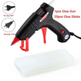 NEWACALOX EU/US 30W High Temp Heater 110V-240V Mini Hot Melt Glue Gun with 20pc 7mm Glue Sticks DIY Repair Heat Tool Mini Guns