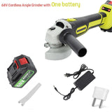 68V 10000rpm Cordless Angle Grinder Brushless Polisher Grinding Metal Cutter 8000mAh Lithium ion Battery Rechargeable Power Tool