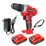 42V Electric Drill Electric Cordless Impact Drill Double Speed 50Nm Screwdriver 25+1 Torque Power LED Light 2 Battery Polisher