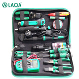 LAOA 16PCS Electric Soldering Iron Multimeter Telecommunications Repair Tool Set Screwdriver Utility Knife Pliers Handle Tools