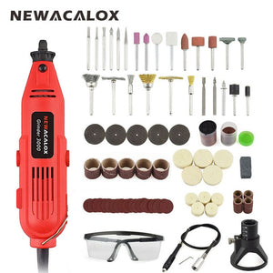 NEWACALOX EU/US 220V 260W Mini Electric Drill Variable Speed Grinder Grinding Machine Engraving Accessories Dremel Rotary Tools