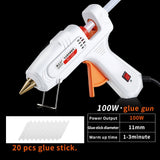 30W 80W 100W EU/ Plug Hot Melt Glue Gun 7mm Glue Stick Industrial Mini Guns Thermo Gluegun Heat Temperature Tool