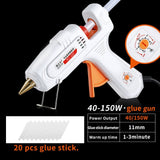 30W 80W 100W EU/ Plug Hot Melt Glue Gun 7mm Glue Stick Industrial Mini Guns Thermo Gluegun Heat Temperature Tool