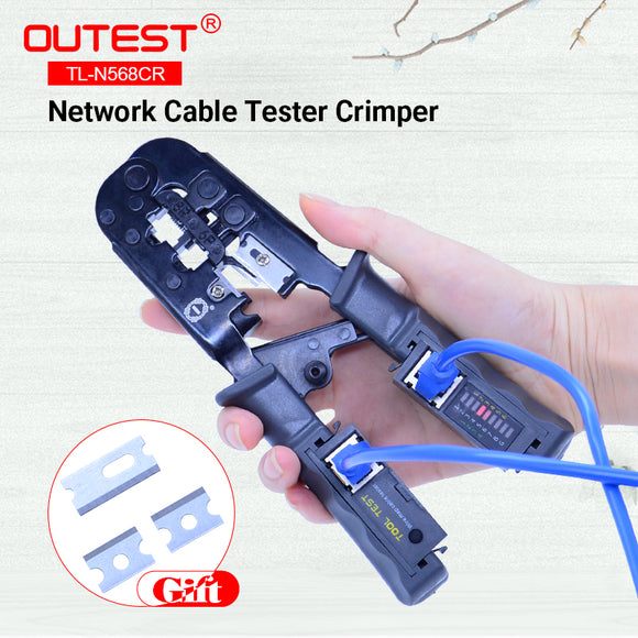 2 in 1 RJ45 Network LAN Cable Crimper Pliers Cutting Tool Cable Tester Cable Pliers 6P/8P Wire Cutter Tool Test Crimping Pliers